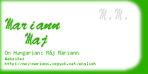 mariann maj business card